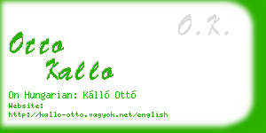 otto kallo business card